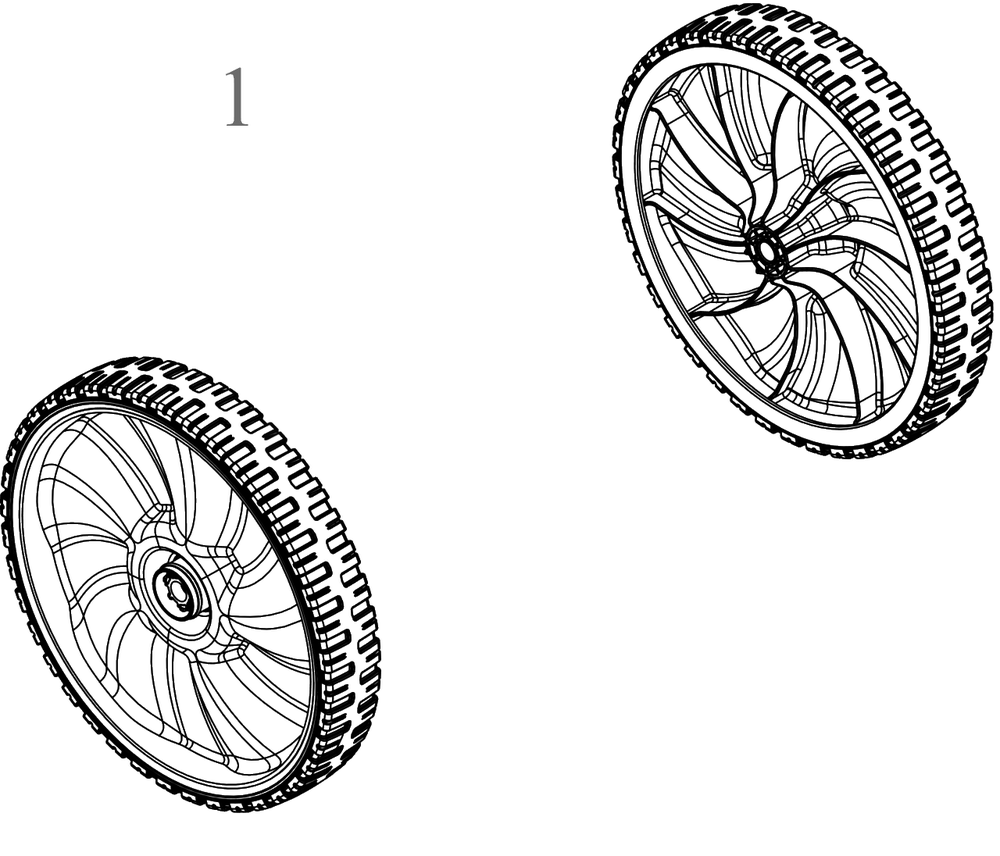 Wheels (11x1.8) Diagram and Parts List for 12AVB2ML345 2022 Yard Machines Lawn Mower